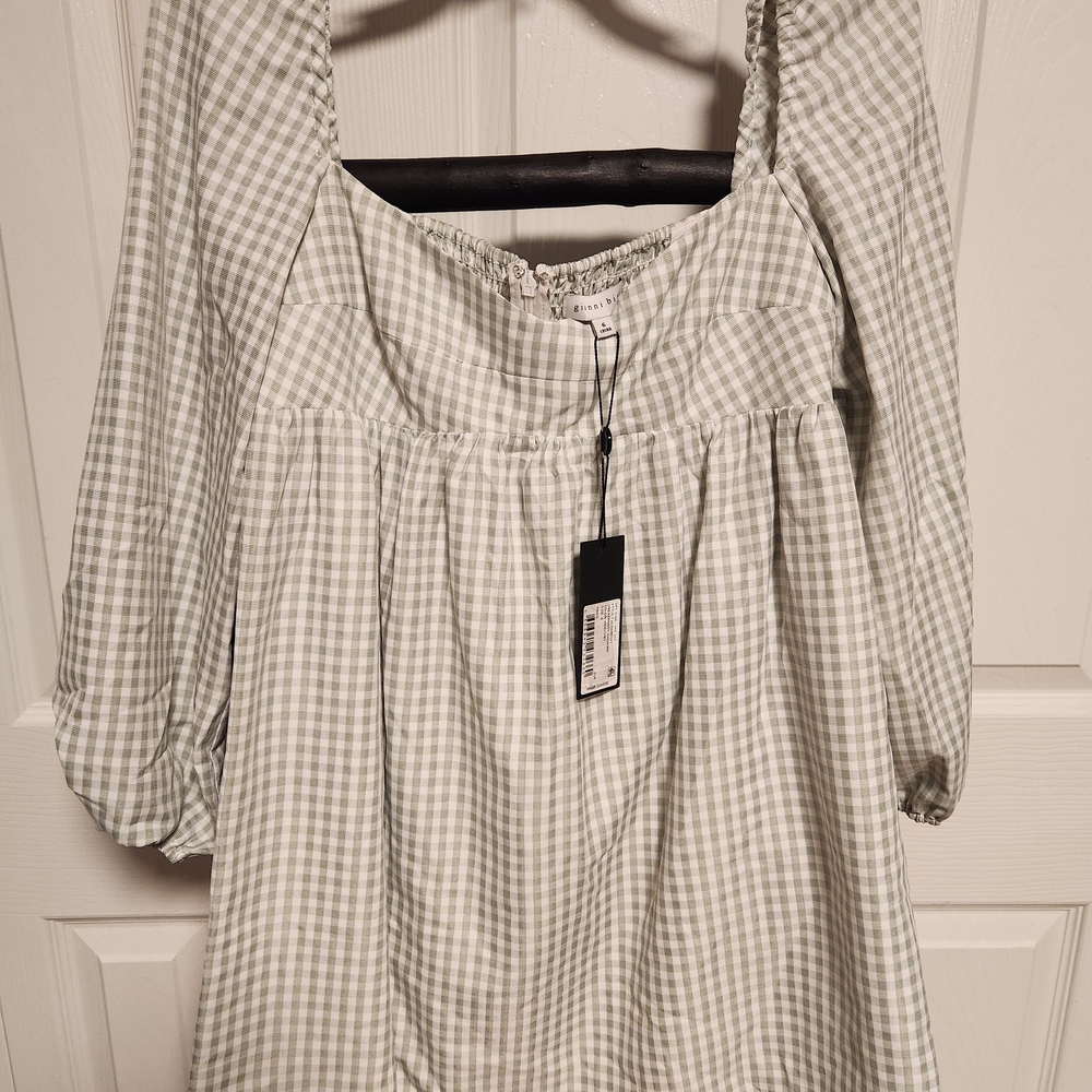 Gianni Bini Gray Gingham Dress